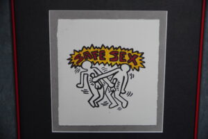Keith Haring Safe Sex Art Print - Vintage LGBTQ+ Pop Art.