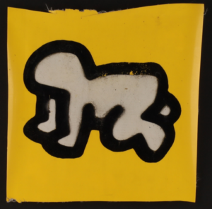 Keith Haring Radiant Baby Yellow Awning Fragment - Rare Vintage Pop Art.